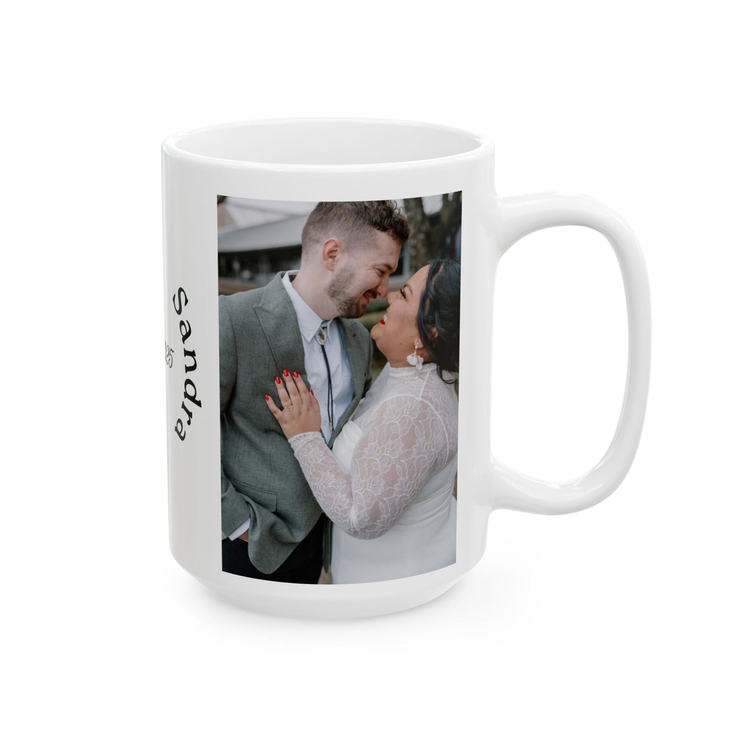 Personalized Photo Wedding Mug — Custom Names & Date (Ceramic, 11oz/15oz)