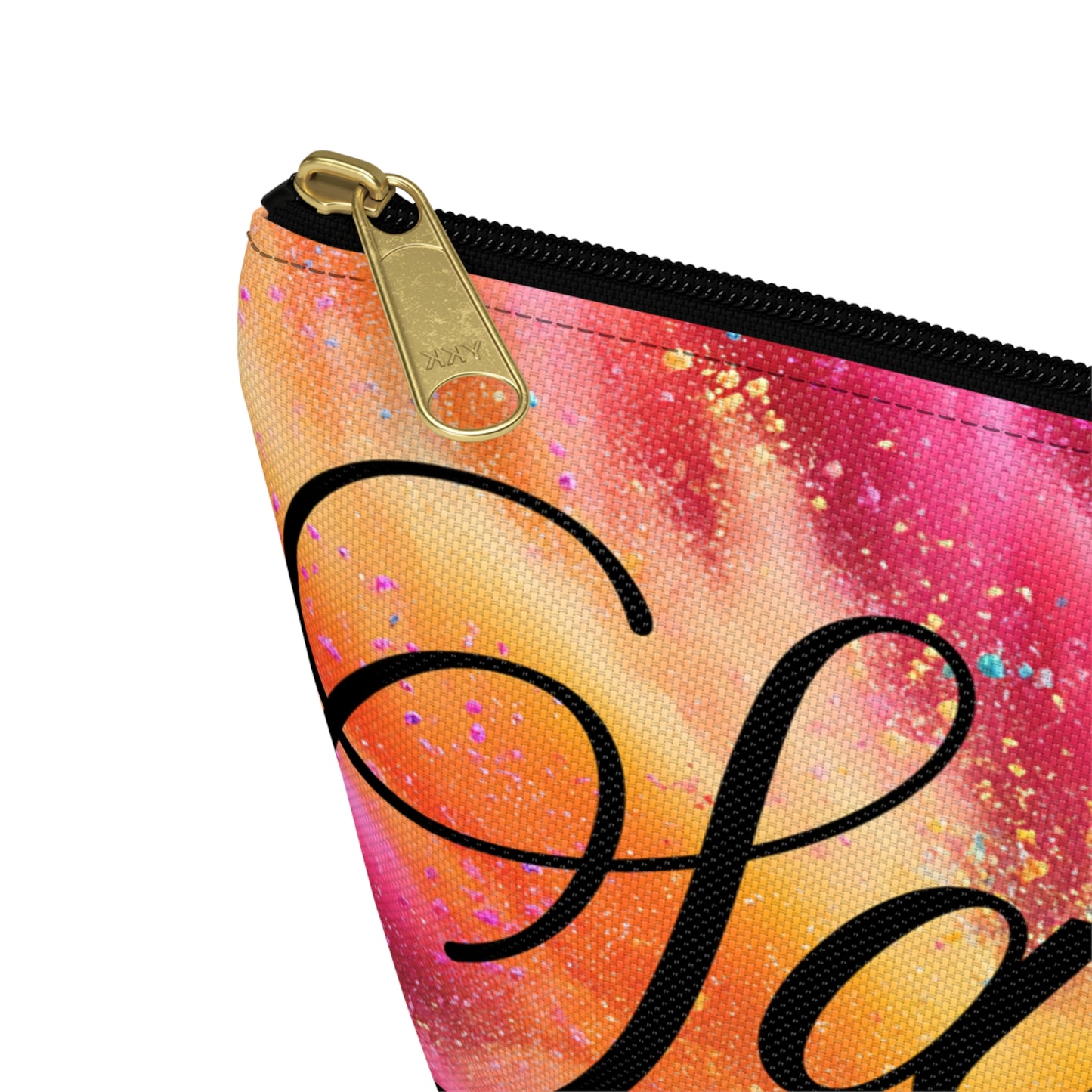 Personalized Rainbow Name Accessory Pouch — T‑Bottom Makeup Bag