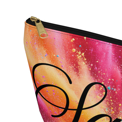 Personalized Rainbow Name Accessory Pouch — T‑Bottom Makeup Bag