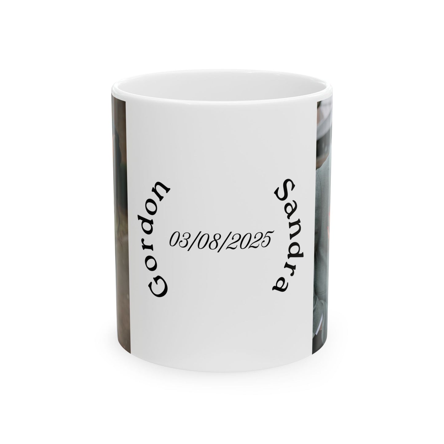 Personalized Photo Wedding Mug — Custom Names & Date (Ceramic, 11oz/15oz)