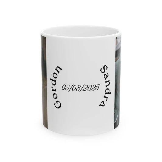 Personalized Photo Wedding Mug — Custom Names & Date (Ceramic, 11oz/15oz)