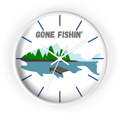 Gone Fishing Wall Clock