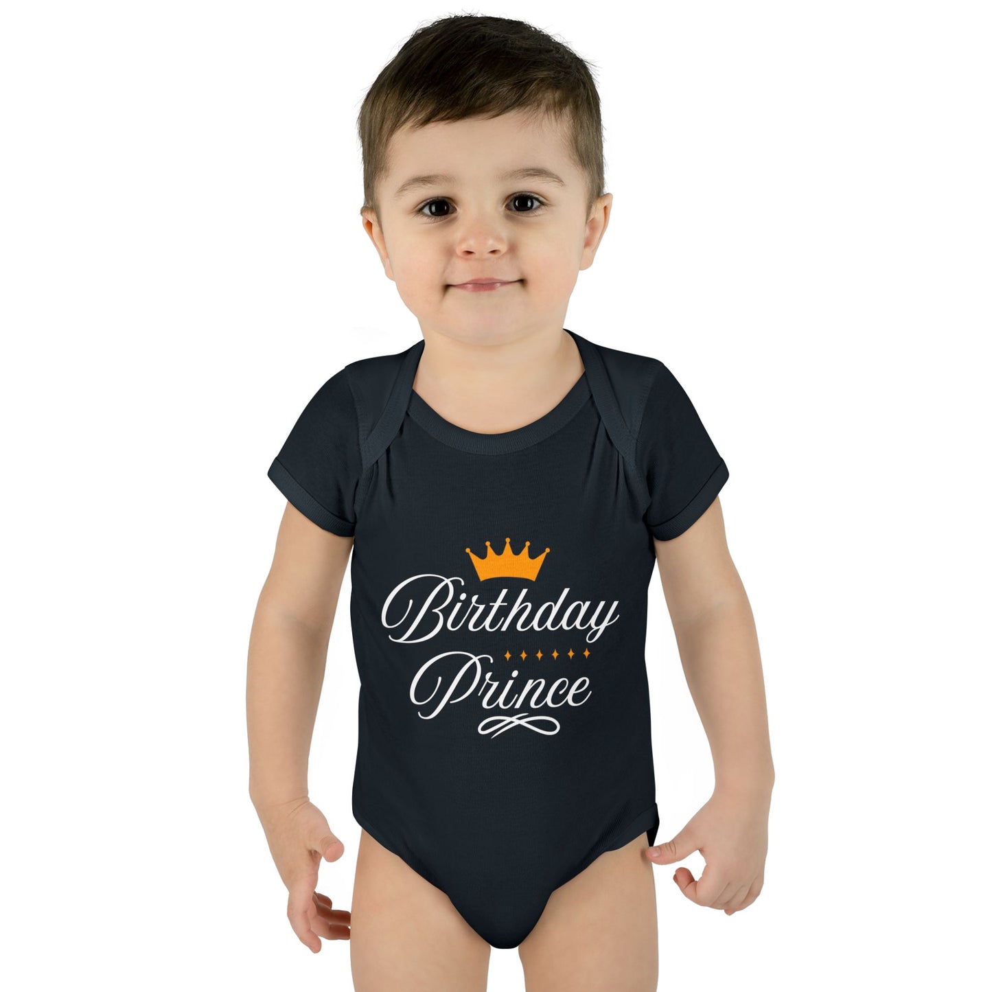 Baby Bodysuit - "Birthday Prince" Crown Infant Onesie