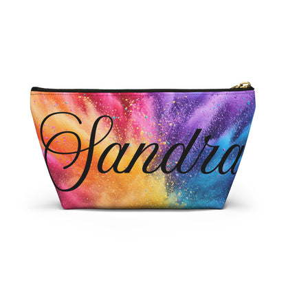 Personalized Rainbow Name Accessory Pouch — T‑Bottom Makeup Bag