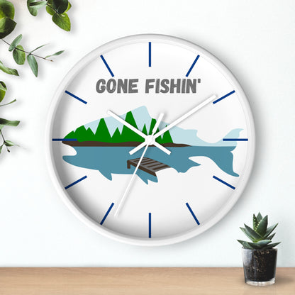 Gone Fishing Wall Clock