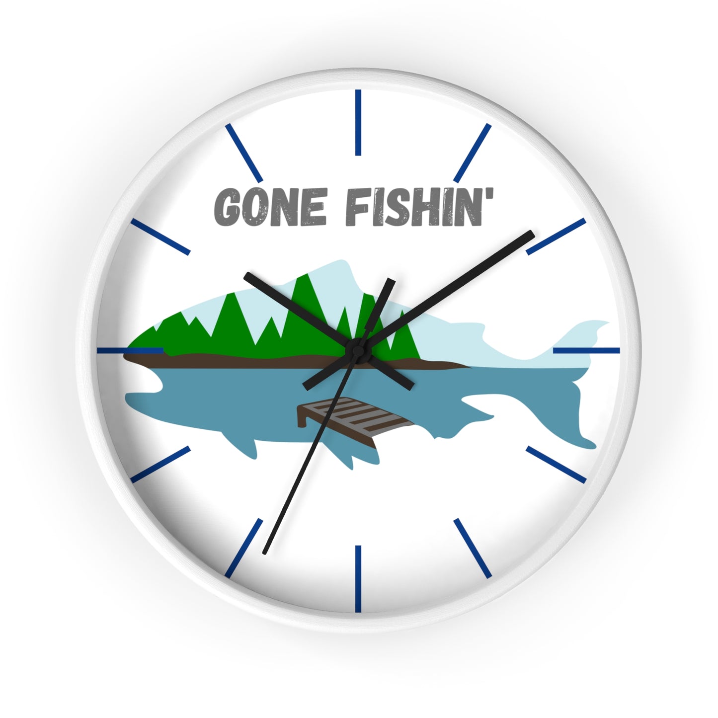 Gone Fishing Wall Clock