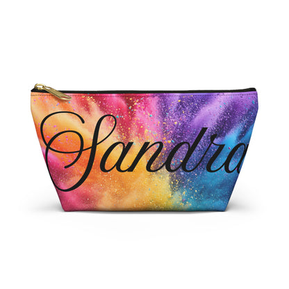 Personalized Rainbow Name Accessory Pouch — T‑Bottom Makeup Bag
