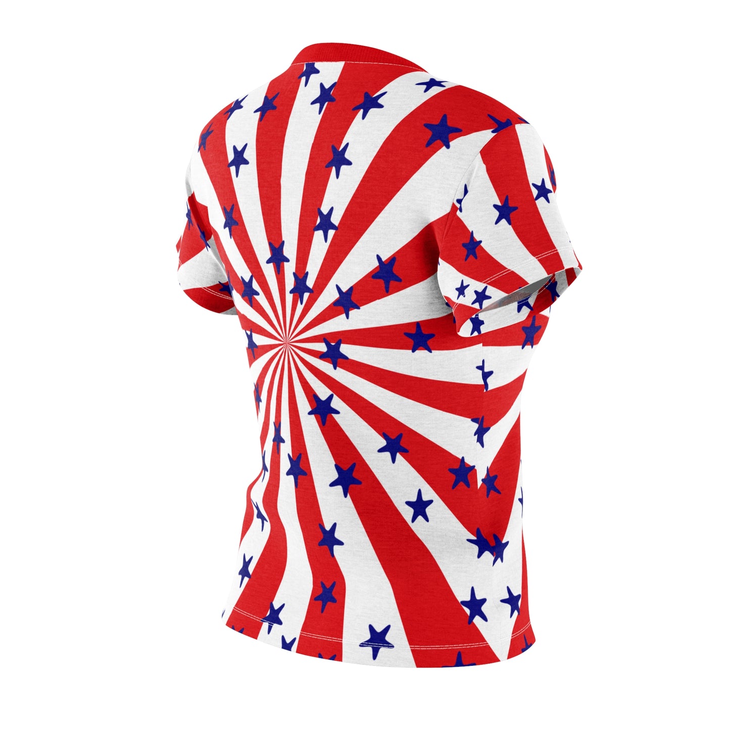 Patriotic Starburst Women's Tee, Comfortable Summer Top, Red White Blue Shirt, Festive T-Shirt for Independence Day, 4th of July Apparel
