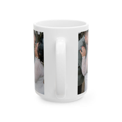 Personalized Photo Wedding Mug — Custom Names & Date (Ceramic, 11oz/15oz)
