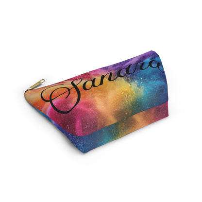 Personalized Rainbow Name Accessory Pouch — T‑Bottom Makeup Bag