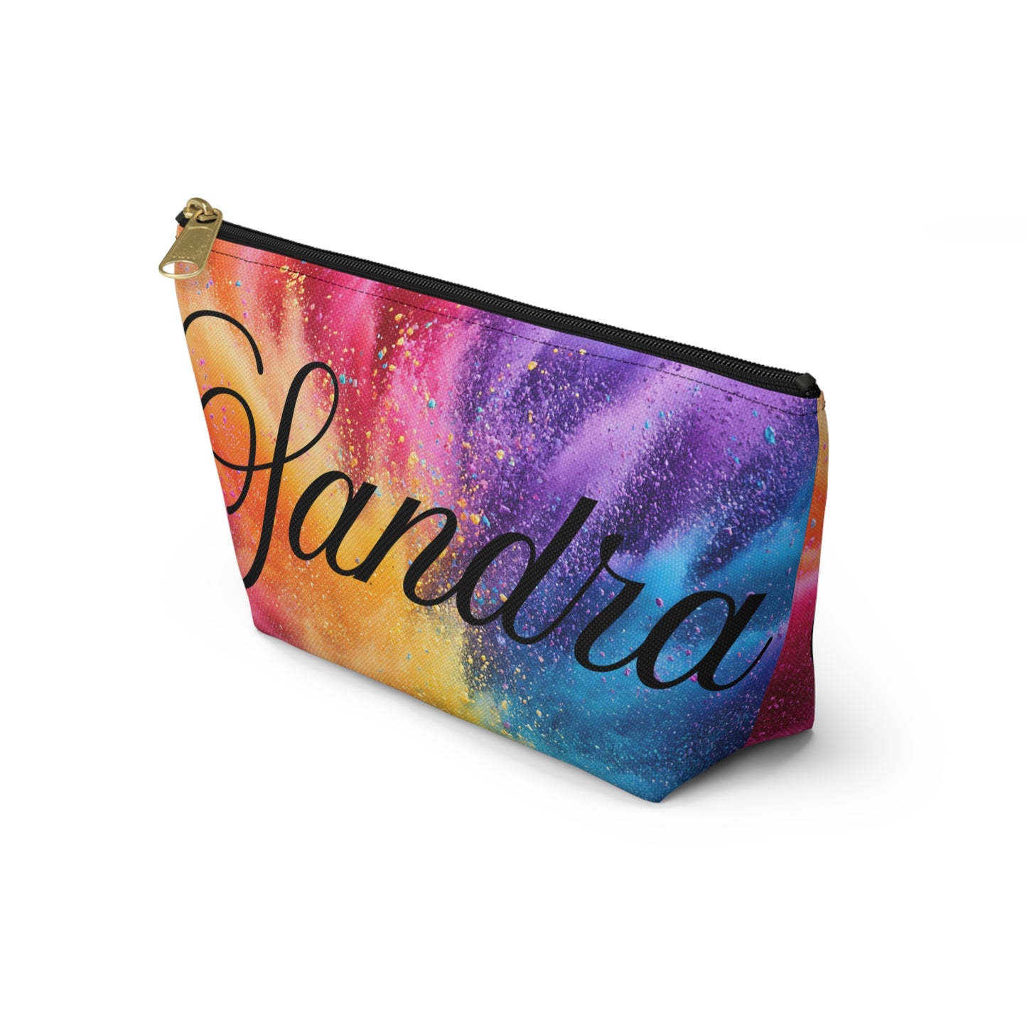 Personalized Rainbow Name Accessory Pouch — T‑Bottom Makeup Bag