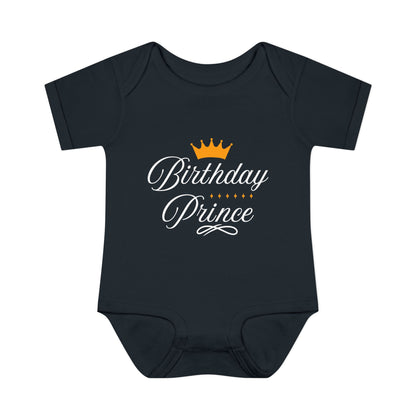 Baby Bodysuit - "Birthday Prince" Crown Infant Onesie
