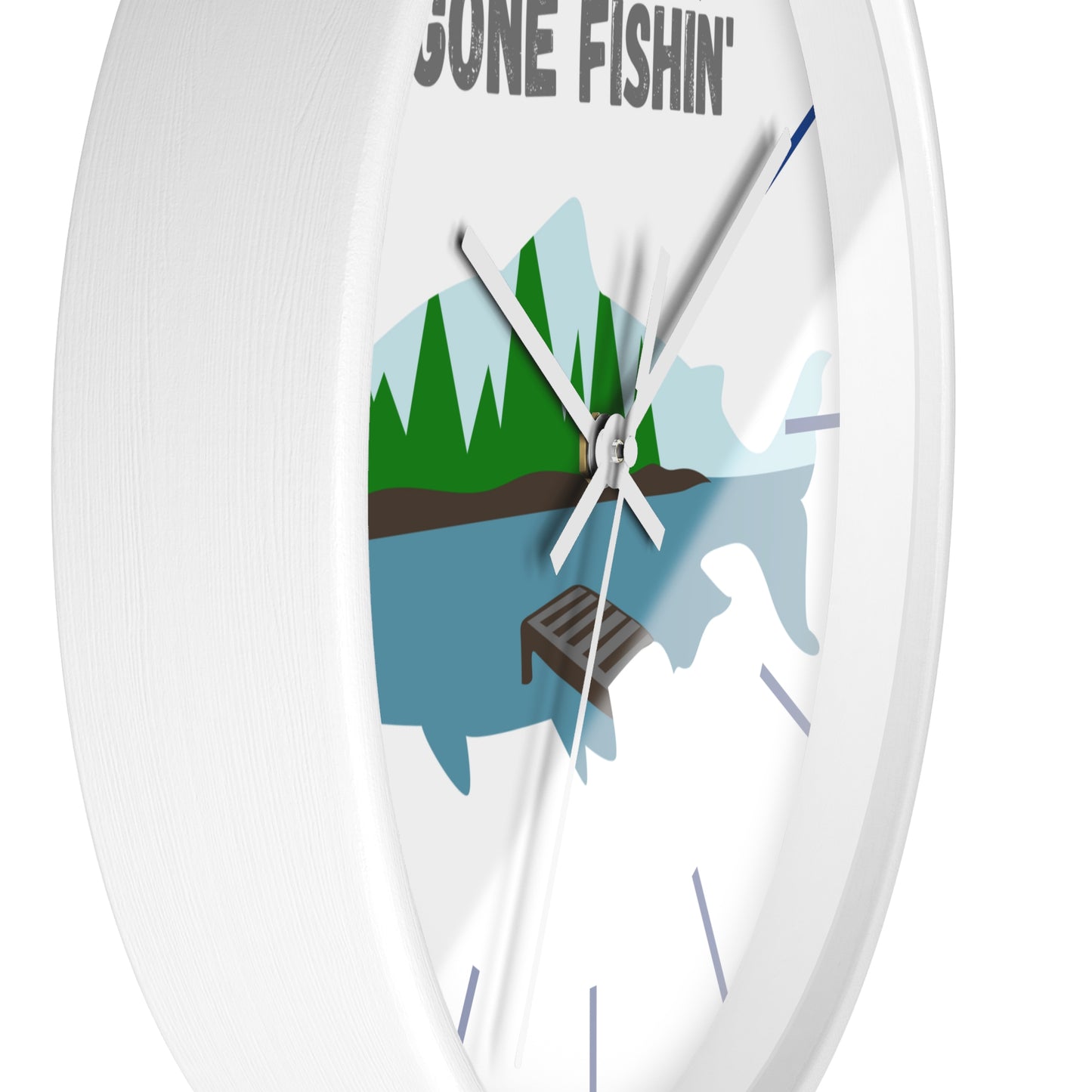 Gone Fishing Wall Clock