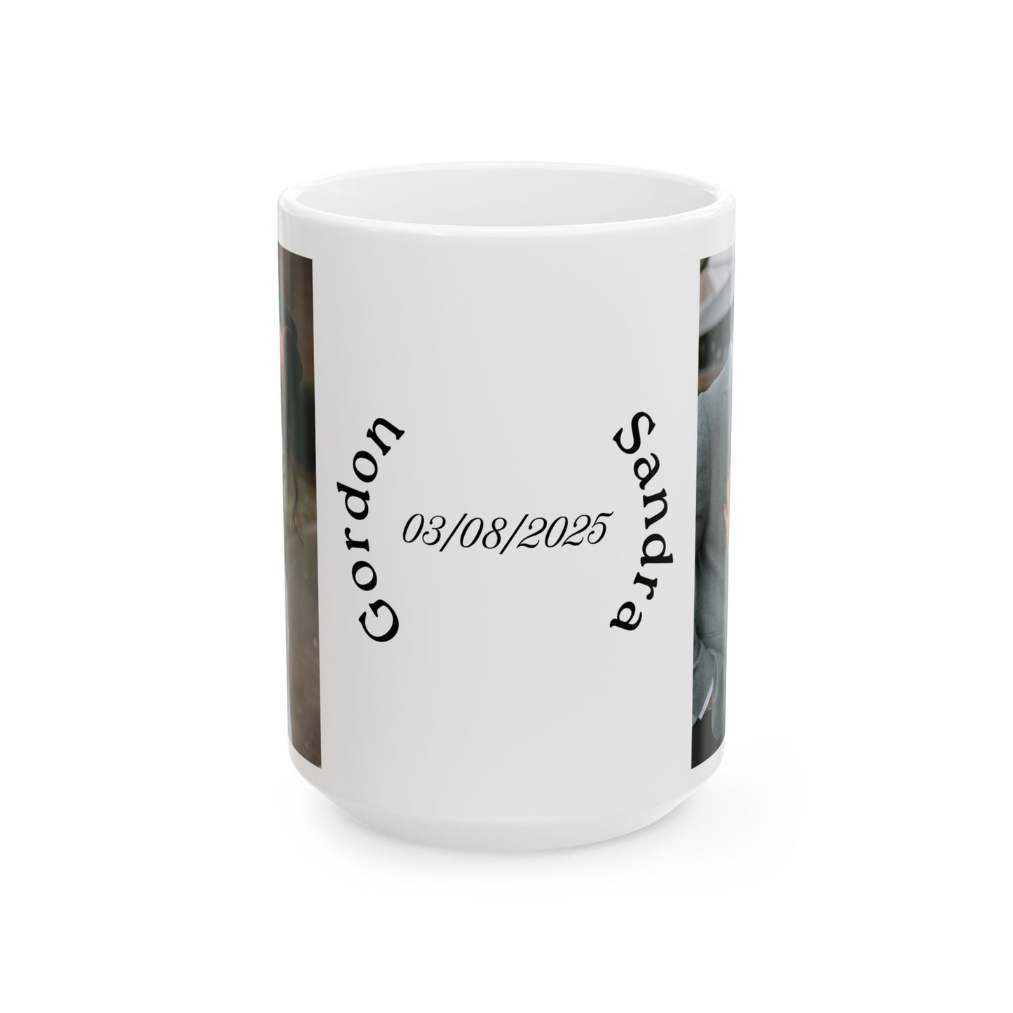 Personalized Photo Wedding Mug — Custom Names & Date (Ceramic, 11oz/15oz)