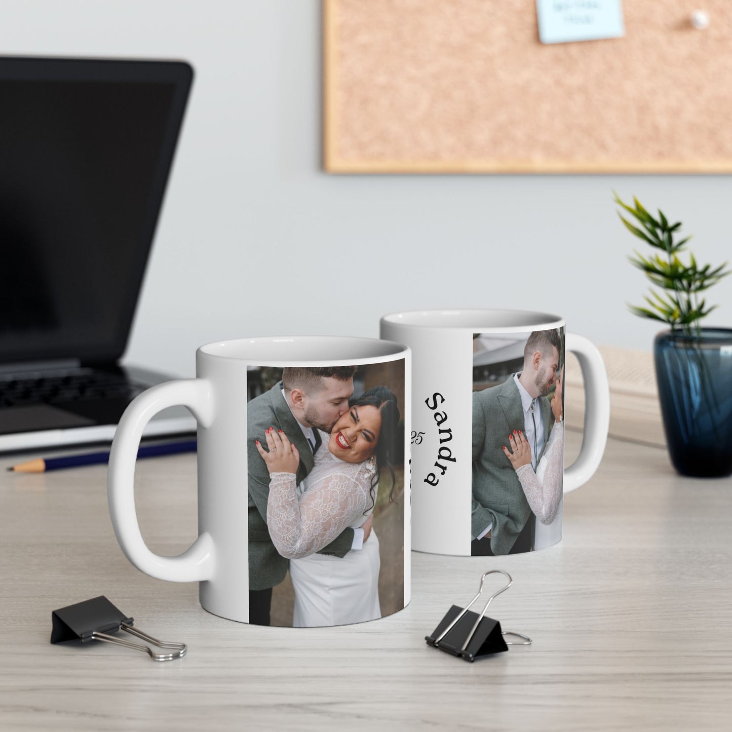 Personalized Photo Wedding Mug — Custom Names & Date (Ceramic, 11oz/15oz)
