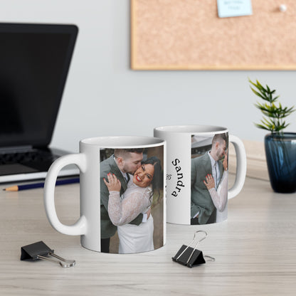 Personalized Photo Wedding Mug — Custom Names & Date (Ceramic, 11oz/15oz)