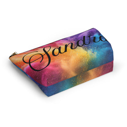 Personalized Rainbow Name Accessory Pouch — T‑Bottom Makeup Bag