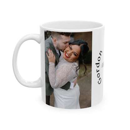 Personalized Photo Wedding Mug — Custom Names & Date (Ceramic, 11oz/15oz)