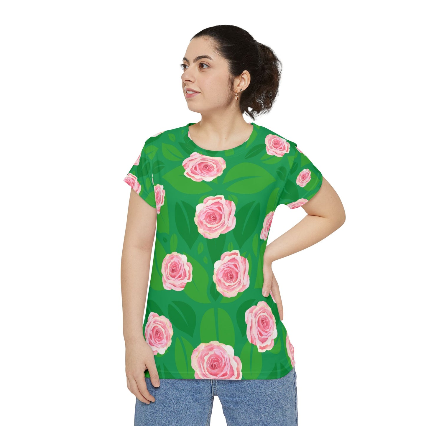 Rose Garden Delight: Women's Short Sleeve Shirt