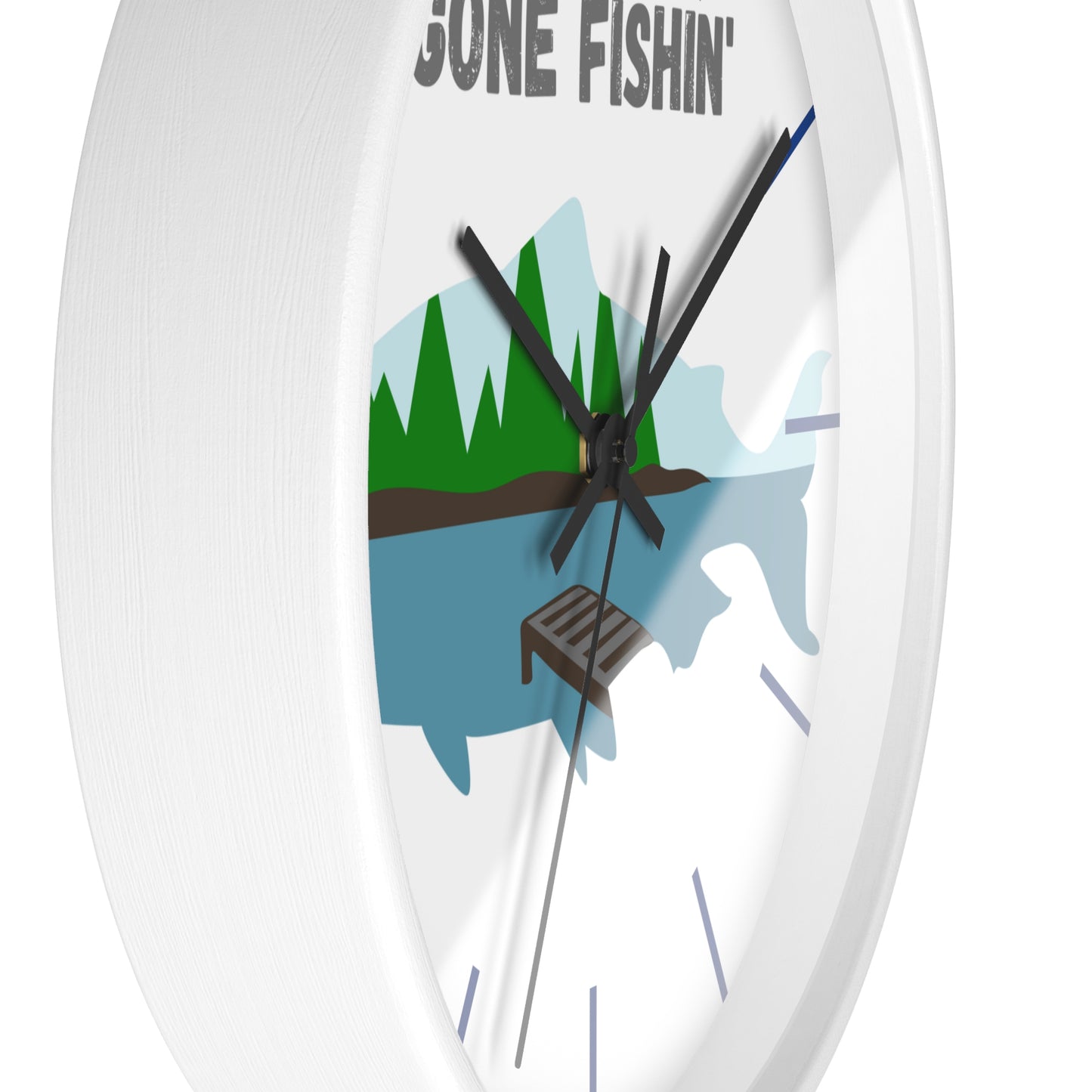 Gone Fishing Wall Clock