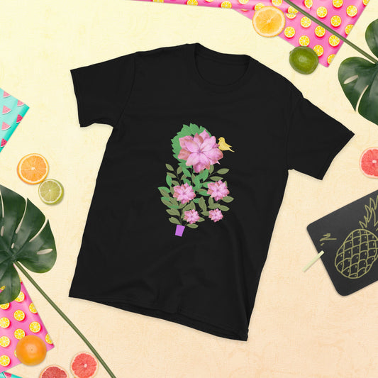 Floral Pink Bloom T-Shirt — Pink Flower Plant Graphic Tee